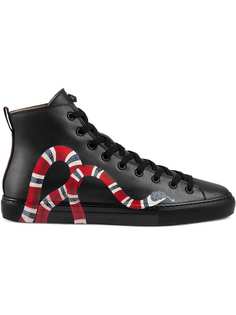 Gucci хайтопы с принтом змеи