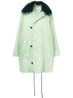 MM6 Maison Margiela пальто свободного кроя с воротником из овчины