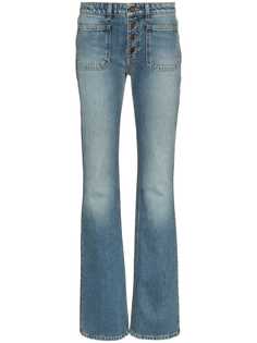 Saint Laurent расклешенные джинсы на пуговицах