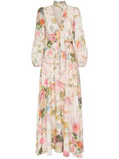 Zimmermann платье макси Heather с цветочным принтом