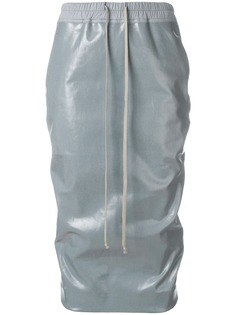 Rick Owens DRKSHDW юбка с эластичной талией и лакированным эффектом