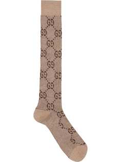 Gucci носки с монограммным узором и люрексом