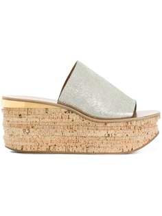 Chloé мюли с открытым носом на платформе