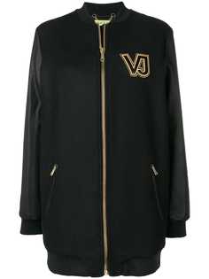 Versace Jeans Couture пальто на молнии с контрастным логотипом