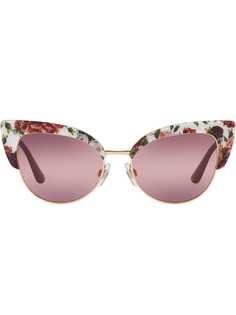 Dolce & Gabbana Eyewear солнцезащитные очки в оправе "кошачий глаз" с цветочным принтом