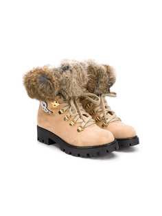 Ermanno Scervino Junior ботинки с меховой отделкой