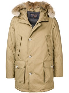 Woolrich пальто с капюшоном с меховой оторочкой