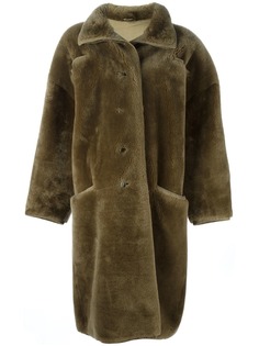 Versace Pre-Owned объемное пальто из искусственного меха