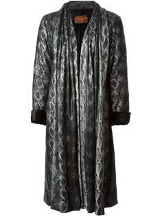 Yves Saint Laurent Pre-Owned пальто с принтом змеиной кожи