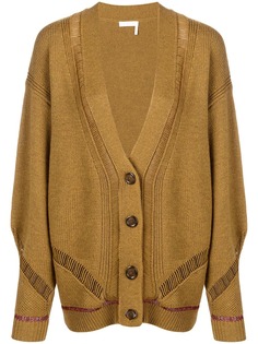 See By Chloé удлиненный кардиган с прозрачными полосками