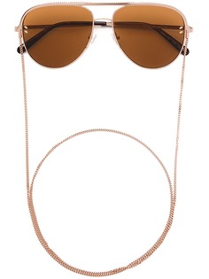 Stella McCartney Eyewear солнцезащитные очки-авиаторы с цепочной отделкой