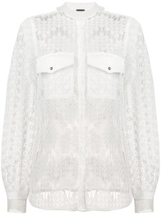 Just Cavalli прозрачная блузка с вышивкой
