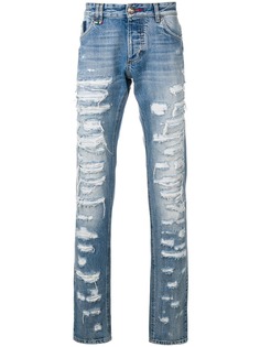 Philipp Plein джинсы скинни с эффектом потертости