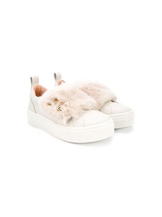 Elisabetta Franchi La Mia Bambina monogram slip-on sneakers