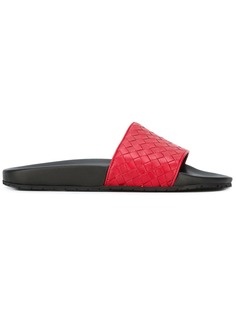 Bottega Veneta плетеные кожаные шлепанцы