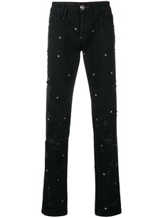 Philipp Plein джинсы с заклепками в форме звезд