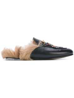 Gucci мюли Princetown с тигром и отделкой мехом