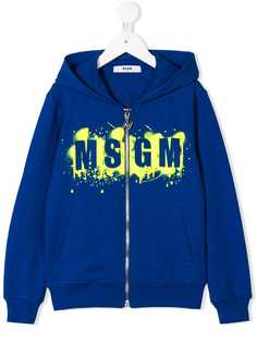 Msgm Kids толстовка с капюшоном и принтом граффити