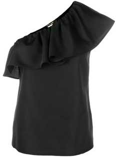 Saint Laurent топ на одно плечо с оборками