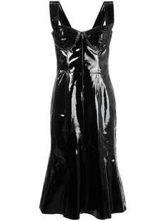 Natasha Zinko корсетное платье-миди из лакированной кожи