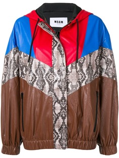 MSGM куртка в стиле оверсайз с узором и капюшоном