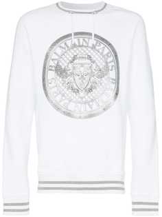 Balmain джемпер с принтом монеты и логотипа