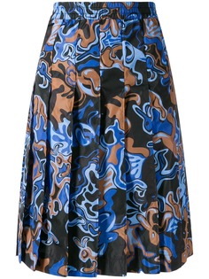 Marni плиссированная юбка в стиле колор-блок