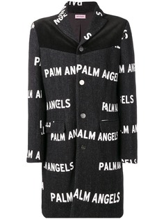 Palm Angels пальто со сплошным принтом логотипа