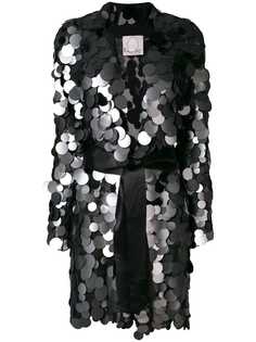 Romeo Gigli X Eggs long embellished belted blazer