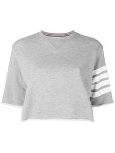 Thom Browne укороченная футболка мешковатого кроя с 4 полосками