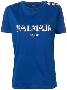 Balmain футболка с декоративными пуговицами