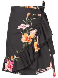 Etro юбка с запахом и цветочным принтом