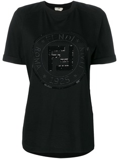 Fendi футболка с нашивкой с логотипом