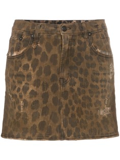 R13 юбка мини с леопардовым принтом