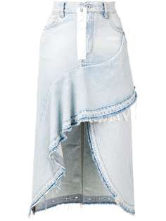 Off-White джинсовая юбка асимметричного кроя