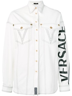 Versace джинсовая рубашка с логотипом