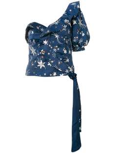 Self-Portrait топ на одно плечо с вышитыми звездами