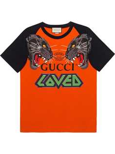 Gucci футболка в стиле оверсайз с принтом тигров