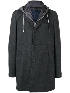 Eleventy многослойное пальто с капюшоном