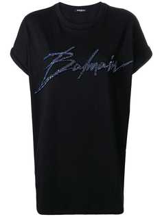 Balmain футболка с декорированным логотипом
