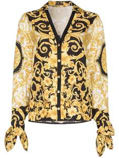 Versace блузка с V-образным вырезом и принтом