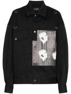 Raf Simons джинсовая куртка с графическим принтом и декором