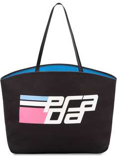 Prada парусиновая сумка-тоут с логотипом