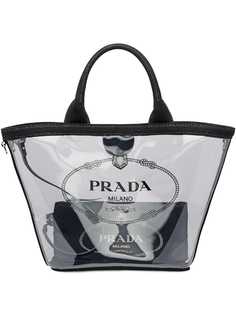Prada прозрачная сумка-тоут с логотипом