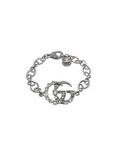 Gucci браслет с логотипом GG из палладия и кристаллов