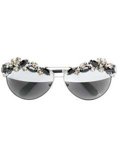 Philipp Plein солнцезащитные очки в оправе с кристаллами