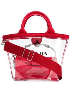 Prada прозрачная сумка-тоут с логотипом