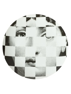Fornasetti тарелка с клетчатым рисунком лица