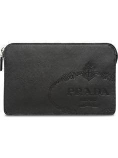 Prada клатч на молнии с логотипом