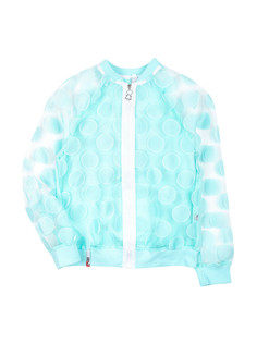 Толстовка на молнии для девочки из футера 2-х нитки и органзы с нашивкой Nota Bene